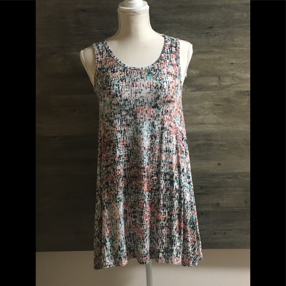 Pink and White Decree Hi Low Dress